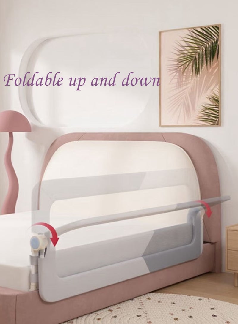2m Bed Rails Bed Rail Guards for Toddlers Baby Bed Guards Fold Down Safety Bedrail Adjustable Height Fence (1pcs)  - Image 5