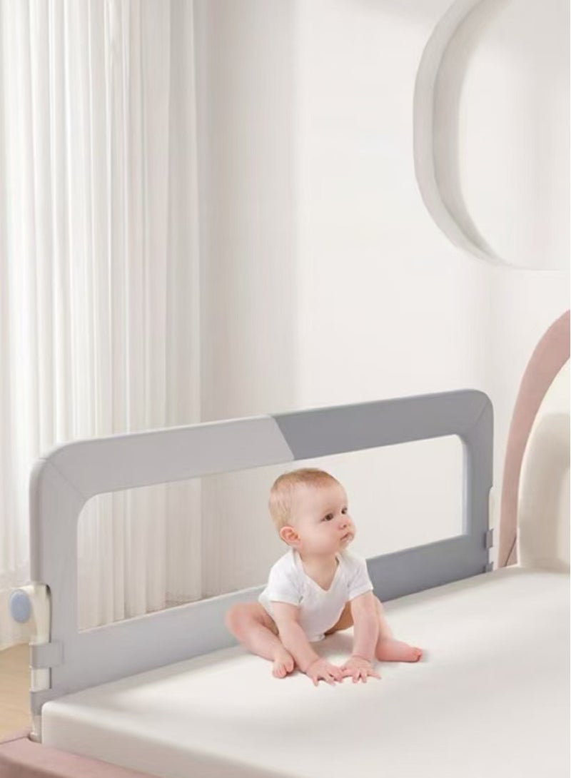 2m Bed Rails Bed Rail Guards for Toddlers Baby Bed Guards Fold Down Safety Bedrail Adjustable Height Fence (1pcs)  - Image 3
