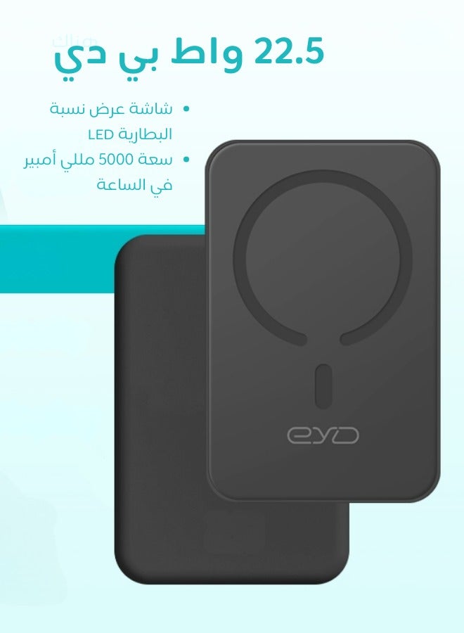 Aolon Magnetic Wireless Charging Mini Power Bank 10000 mAh Black - Image 1