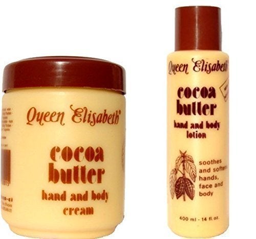 Queen Elizabeth Cocoa Butter Hand & Body Cream Plus Cocoa Butter Lotion (2 Products 1 Price) 400 Milliliters - Image 1