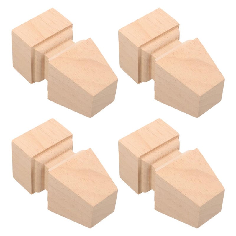 4 Pcs Solid Wood Furniture Legs 8x4 5cm European Carved Sofa Table Bed Support Feet - Image 2