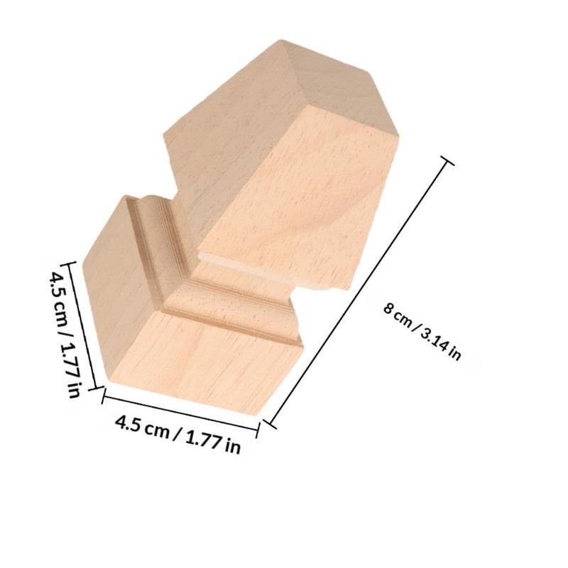 4 Pcs Solid Wood Furniture Legs 8x4 5cm European Carved Sofa Table Bed Support Feet - Image 3
