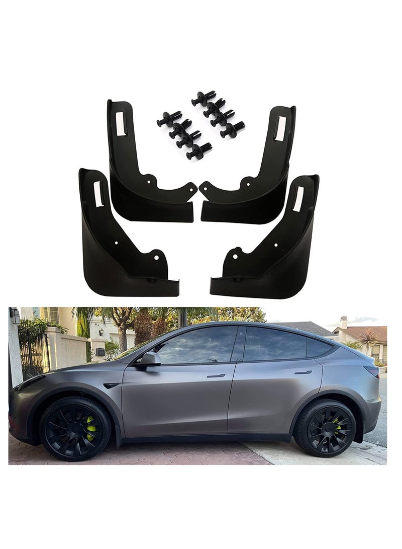 Nansure Car Mud Flaps Compatible with 2020 2021 2022 2023 Tesla Model Y Mud Flaps Splash Guards Mudguard Mudflaps Car Accessories for Model Y No Need to Drill Holes Set of 4 - Image 1