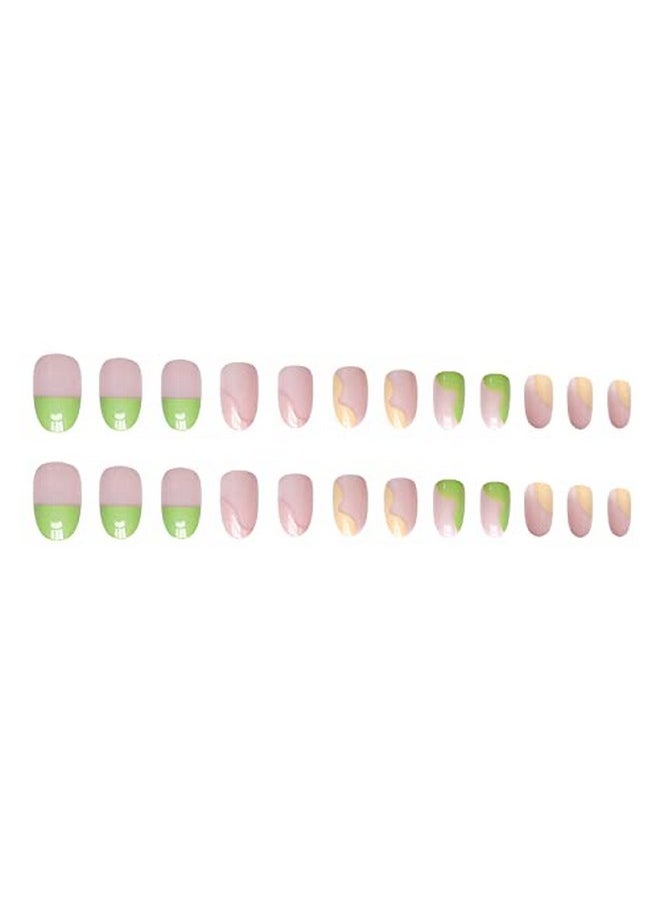 You Got Me Round Nails Set Of 24 Reusable Uv Treated Gel Finished Presson Nails With Glossy Finish (Pinkish Nude Base With Multi Color Abstract Design) - pzsku/Z3659D7E04185EC10A32DZ/45/_/1720076825/a9d086de-e0cb-4212-a203-3a7b51b44c60