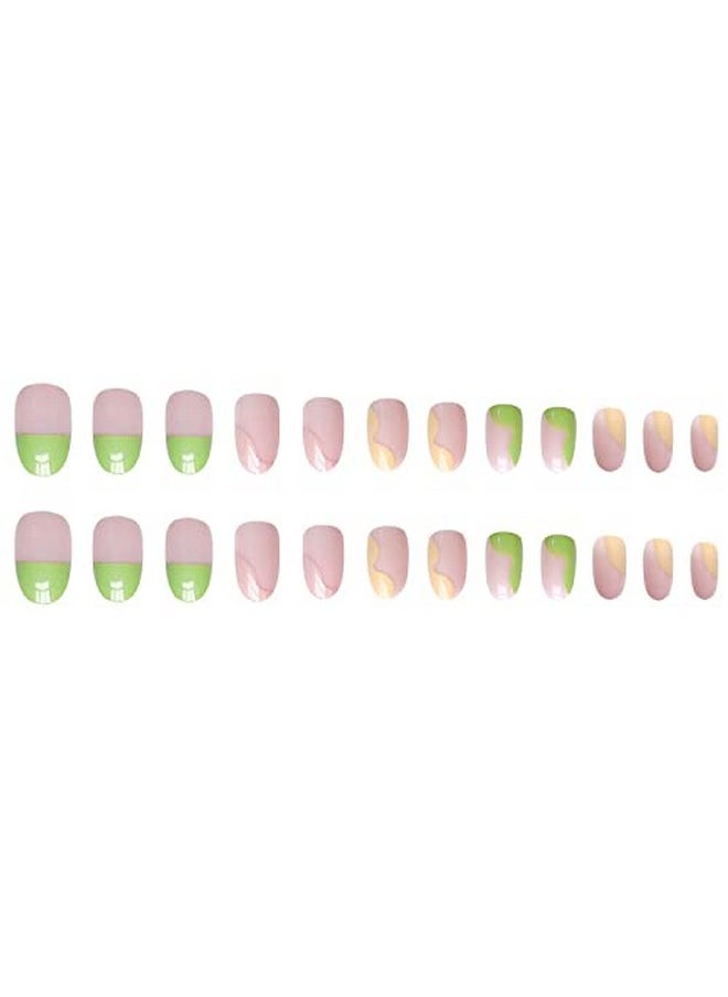 You Got Me Round Nails Set Of 24 Reusable Uv Treated Gel Finished Presson Nails With Glossy Finish (Pinkish Nude Base With Multi Color Abstract Design) - pzsku/Z3659D7E04185EC10A32DZ/45/_/1720076826/8464f82a-faec-4cae-b219-b75772acab99