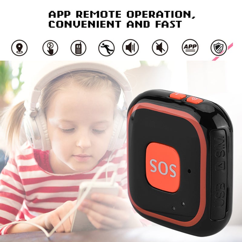 مُتتبع GPS المصغر ومُحدد الموقع للأطفال مع انذار الطوارئ الشخصي وتتبع عبر التطبيق (أسود) - Image 4