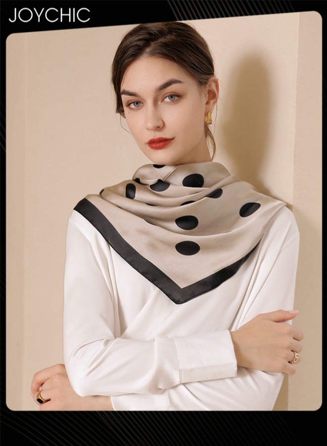 Joychic وشاح نسائي مربع على الطراز الكوري، ناعم ولطيف على البشرة، مصنوع من الحرير الصناعي، يحمي من أشعة الشمس في الصيف ويزين يوميًا - Image 3