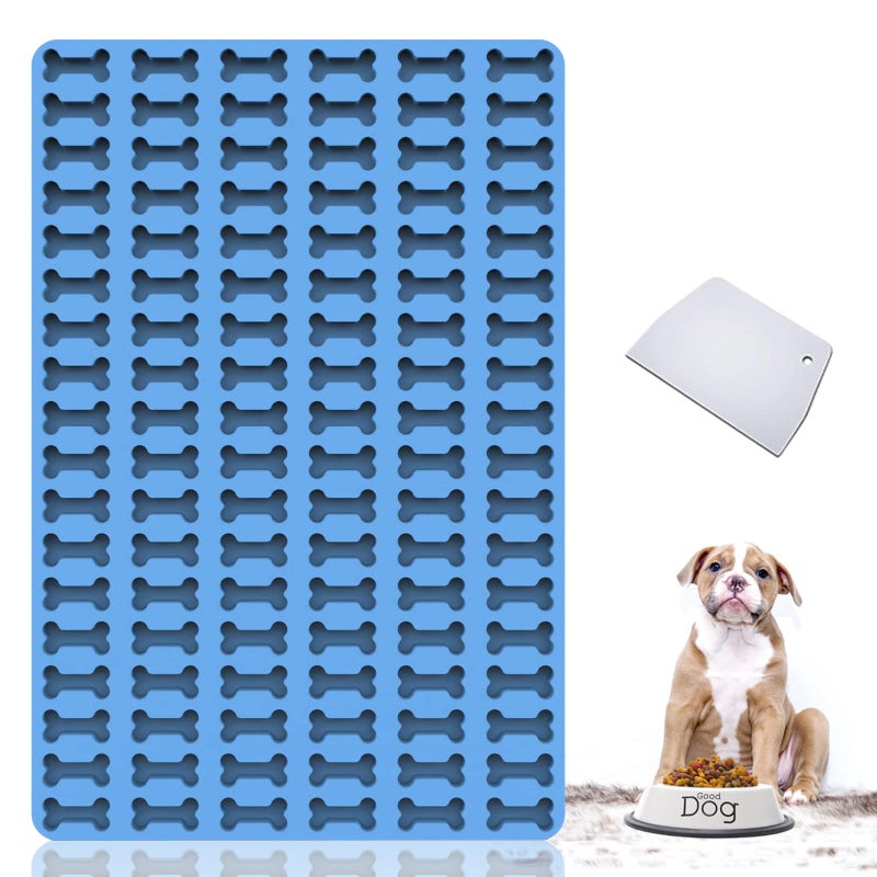 Amyandone Dog Treats Molds 108 Cavities Mini Dog Bone Shape Silicone Mold for Baking and Freezing Dog FoodSnacksBiscuitsCandyChocolate for Small and Medium Dogs with a Scraper