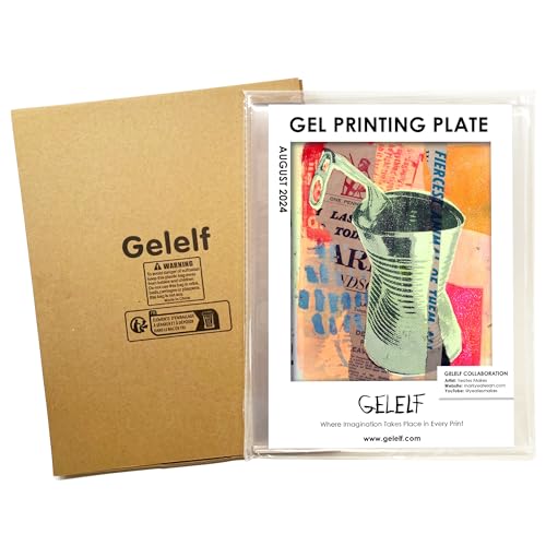 GELELF Upgraded Gel Printing Plate No Aging & Bubbling, Mini Size 3" x 5" Reusable Gel Plates for Monoprinting -Printmaking Art Supplies for Card Making, Book Press, Journaling, Scrapbooking - Image 1