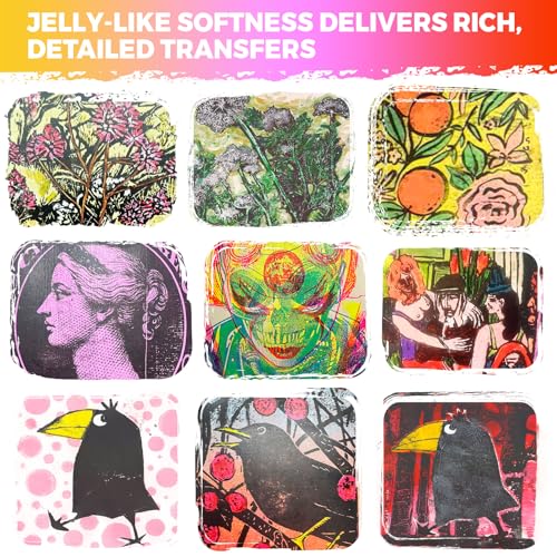 GELELF Upgraded Gel Printing Plate No Aging & Bubbling, Mini Size 3" x 5" Reusable Gel Plates for Monoprinting -Printmaking Art Supplies for Card Making, Book Press, Journaling, Scrapbooking - Image 5