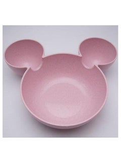 Generic 3 pieces Wheat Straw Baby Cartoon Tableware Set Children's Dishes Kids Dinner Platos Baby Feeding Plate Training Bowl Spoon Fork pink  - Image 5