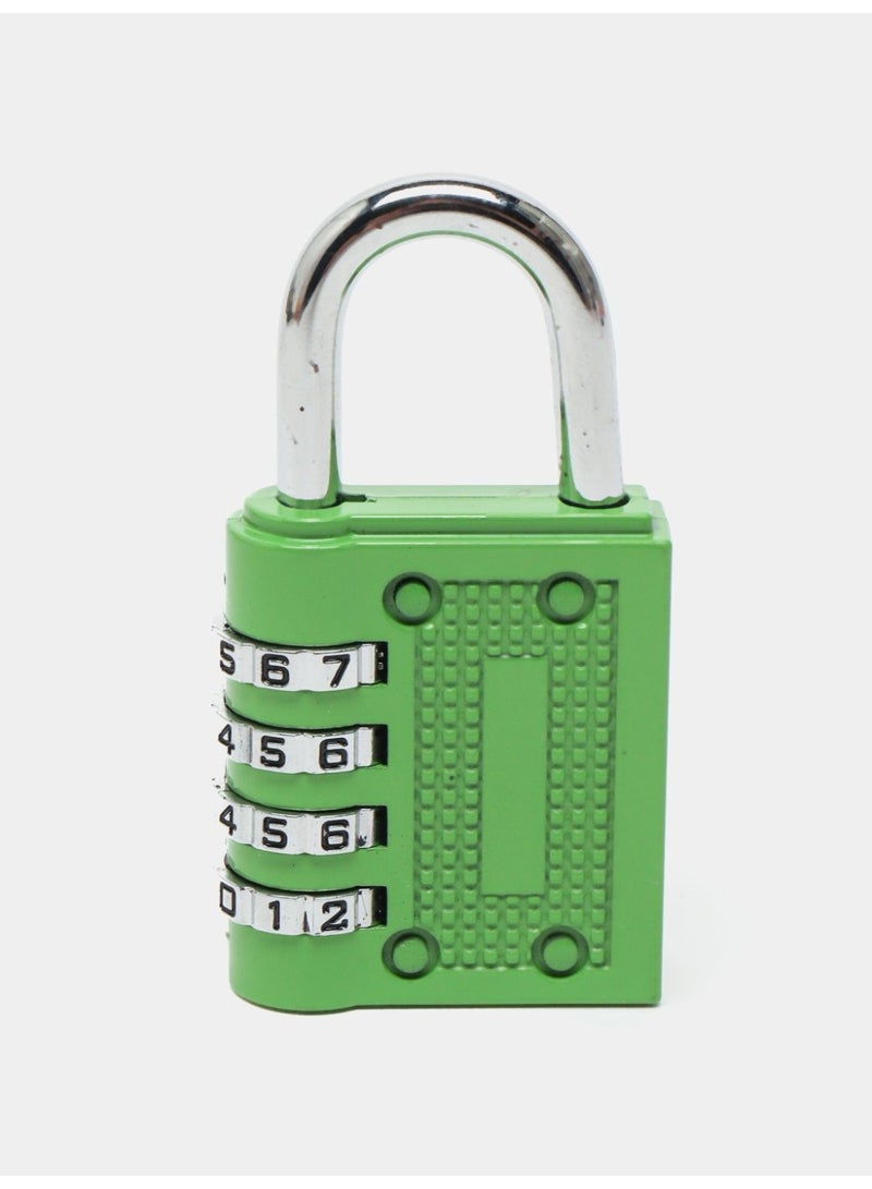 4 Digit Combination Padlock , Security Padlock, Luggage Travel Locks, Code Lock with Alloy Body for Travel Suitcases, Luggage Bags, Locker, School Gym, Bike Lock - Zinc Finish- Green  - Image 2