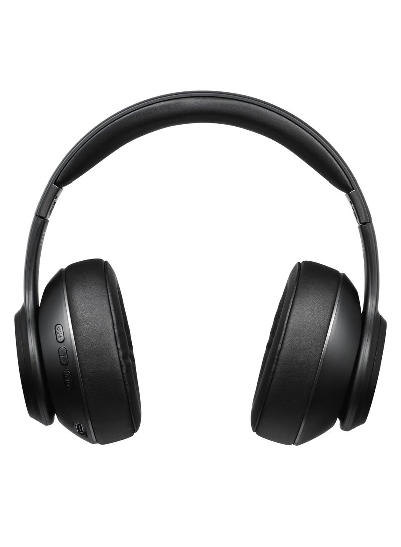 Volkano Volkano SoundSweeper Series Active Noise Cancelling Foldable Wireless Head Phones, FM Radio, Hands - Free Calling, AUX input - Black, 1 Year Warranty  - Image 1