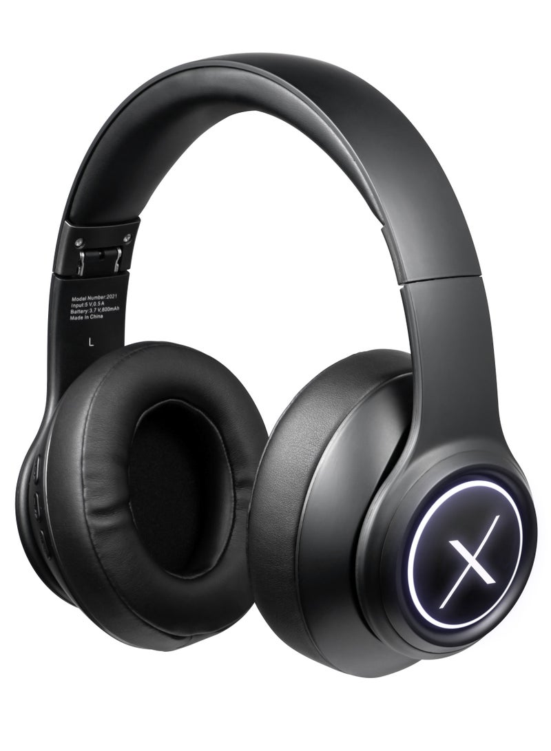 Volkano Volkano SoundSweeper Series Active Noise Cancelling Foldable Wireless Head Phones, FM Radio, Hands - Free Calling, AUX input - Black, 1 Year Warranty  - Image 2