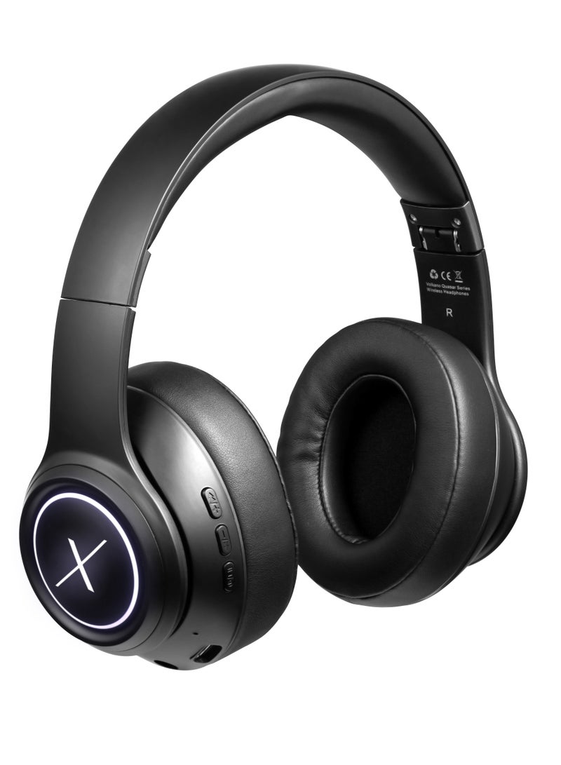 Volkano Volkano SoundSweeper Series Active Noise Cancelling Foldable Wireless Head Phones, FM Radio, Hands - Free Calling, AUX input - Black, 1 Year Warranty  - Image 3