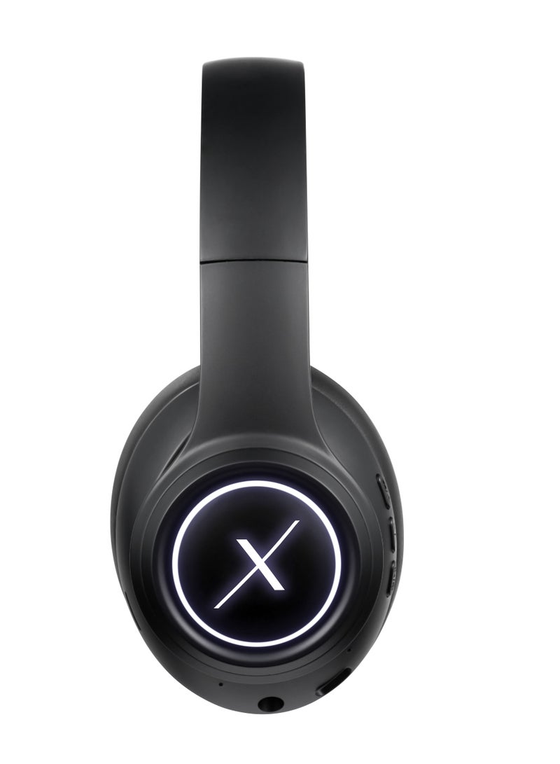 Volkano Volkano SoundSweeper Series Active Noise Cancelling Foldable Wireless Head Phones, FM Radio, Hands - Free Calling, AUX input - Black, 1 Year Warranty  - Image 4