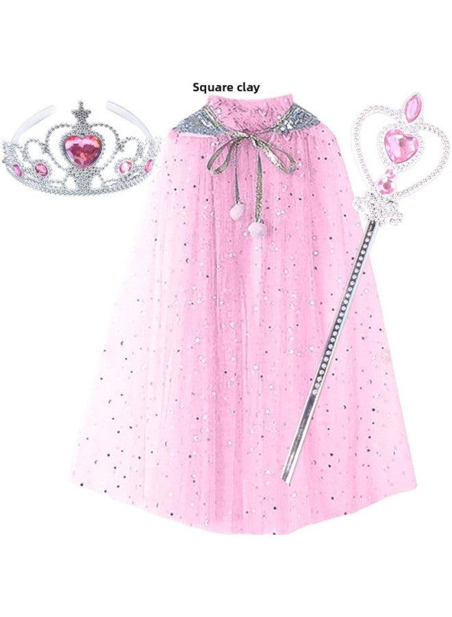 Loquat Aisha Cape Suit  Performance Clothes Children's Luminous Skirt Toys Sent To Children Supply Chain Wholesale-Color:Rainbow Cloak + Mask + Diamond Heart Stick - Image 5