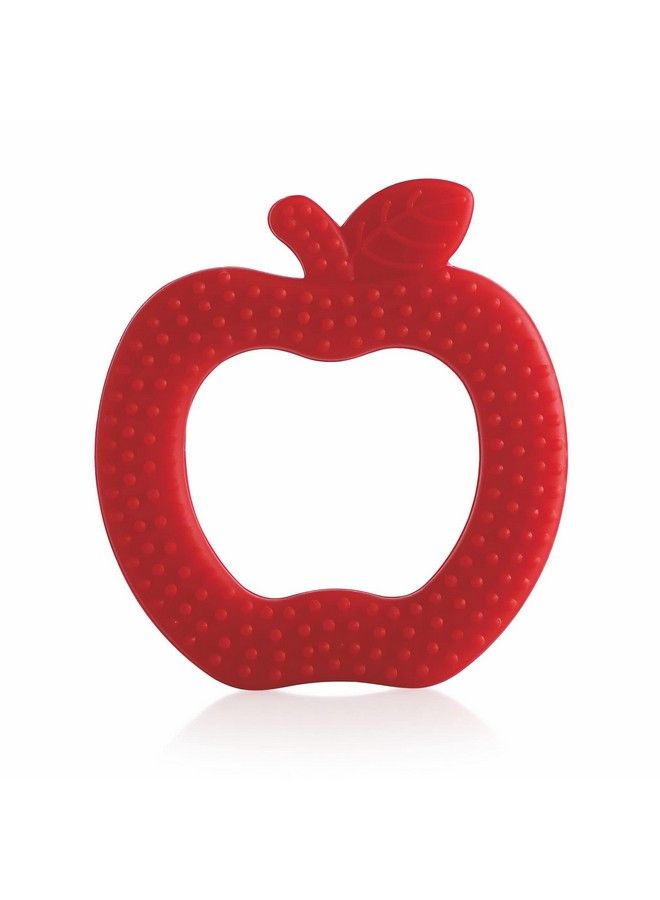 Beebaby عضاضة سيليكون ناعمة على شكل تفاحة للأطفال من عمر 36 شهر مع حقيبة حمل خالية من BPA لعبة عضاضة للأطفال مع سطح ملمس لتهدئة اللثة. 100% من الدرجة الغذائية (أحمر تفاح) - Image 2