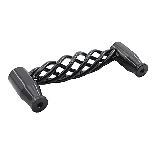 TTZEZE 6 Pack Cabinet Knobs, Birdcage Nest Twist Handle Pull Cupboard Dresser Drawer Closet Wardrobe Bookcase Hardware for Kitchen Bathroom Bedroom with Screws (Cylinder 96mm/3.78", Black) - Image 3