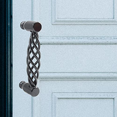 TTZEZE 6 Pack Cabinet Knobs, Birdcage Nest Twist Handle Pull Cupboard Dresser Drawer Closet Wardrobe Bookcase Hardware for Kitchen Bathroom Bedroom with Screws (Cylinder 96mm/3.78", Black) - Image 5