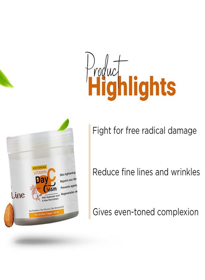 Vedic Line Vedicline Vitamin C Day Cream, Stops Signs Of Aging, For Dull & Damaged Skin With Citrus Lemon Extract, Aloe Vera, Sweet Almond Oil, For Bright Skin, 50ml - Image 5