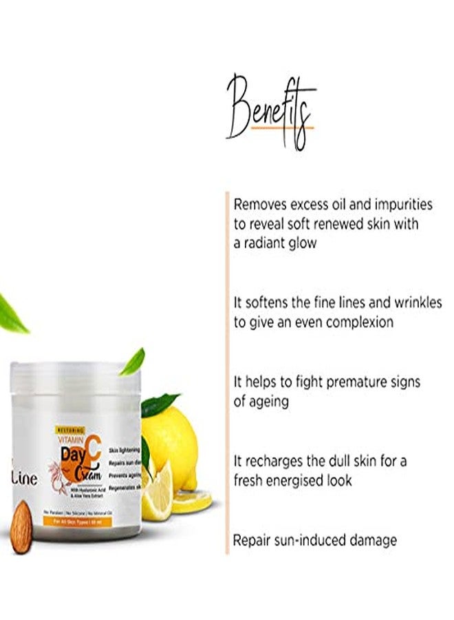 Vedic Line Vedicline Vitamin C Day Cream, Stops Signs Of Aging, For Dull & Damaged Skin With Citrus Lemon Extract, Aloe Vera, Sweet Almond Oil, For Bright Skin, 50ml - Image 2