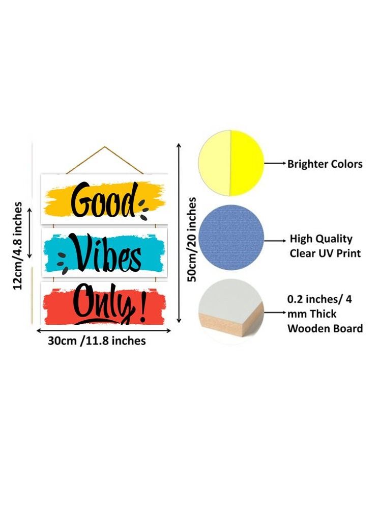 The Earthy House Room Decor Wall Hanging | Living Room | Bedroom| Home Decor | Inspirational Quotes | Funny Quotes - Good Vibes Only- Design 2