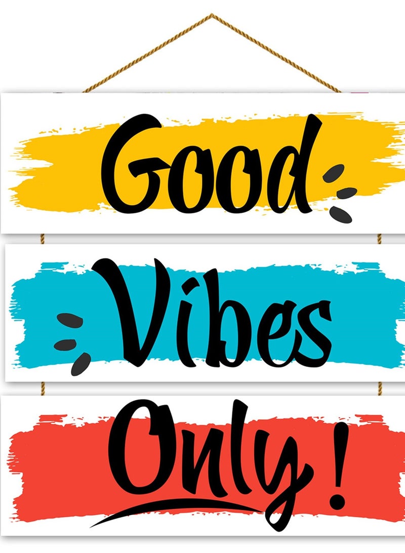The Earthy House Room Decor Wall Hanging | Living Room | Bedroom| Home Decor | Inspirational Quotes | Funny Quotes - Good Vibes Only- Design 2