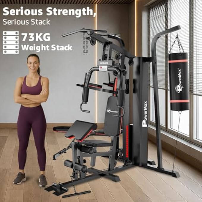 rayihni جيم منزلي متعدد الوظائف GH450 / جيم متعدد مع تركيب مجاني، أسود - Image 4