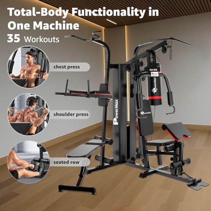 rayihni جيم منزلي متعدد الوظائف GH450 / جيم متعدد مع تركيب مجاني، أسود - Image 5