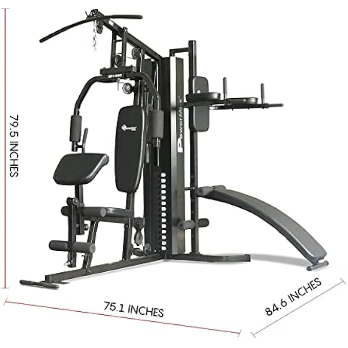rayihni جيم منزلي متعدد الوظائف GH450 / جيم متعدد مع تركيب مجاني، أسود - Image 3
