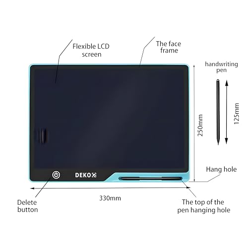 Dekoq Magic Slate 16-inch LCD Writing Tablet with Stylus Pen, for Drawing, Playing, Noting by Kids & Adults (Rechargeable LCD Writing Tablet) (Blue) - Image 3