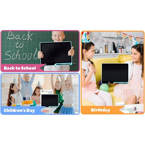 Dekoq Magic Slate 16-inch LCD Writing Tablet with Stylus Pen, for Drawing, Playing, Noting by Kids & Adults (Rechargeable LCD Writing Tablet) (Blue) - Image 4