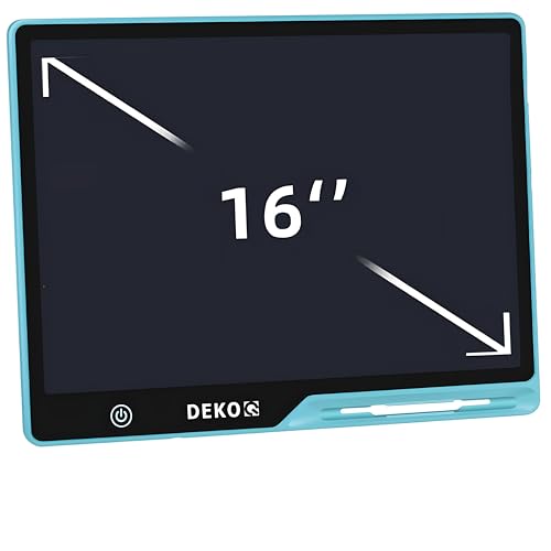 Dekoq Magic Slate 16-inch LCD Writing Tablet with Stylus Pen, for Drawing, Playing, Noting by Kids & Adults (Rechargeable LCD Writing Tablet) (Blue) - Image 5