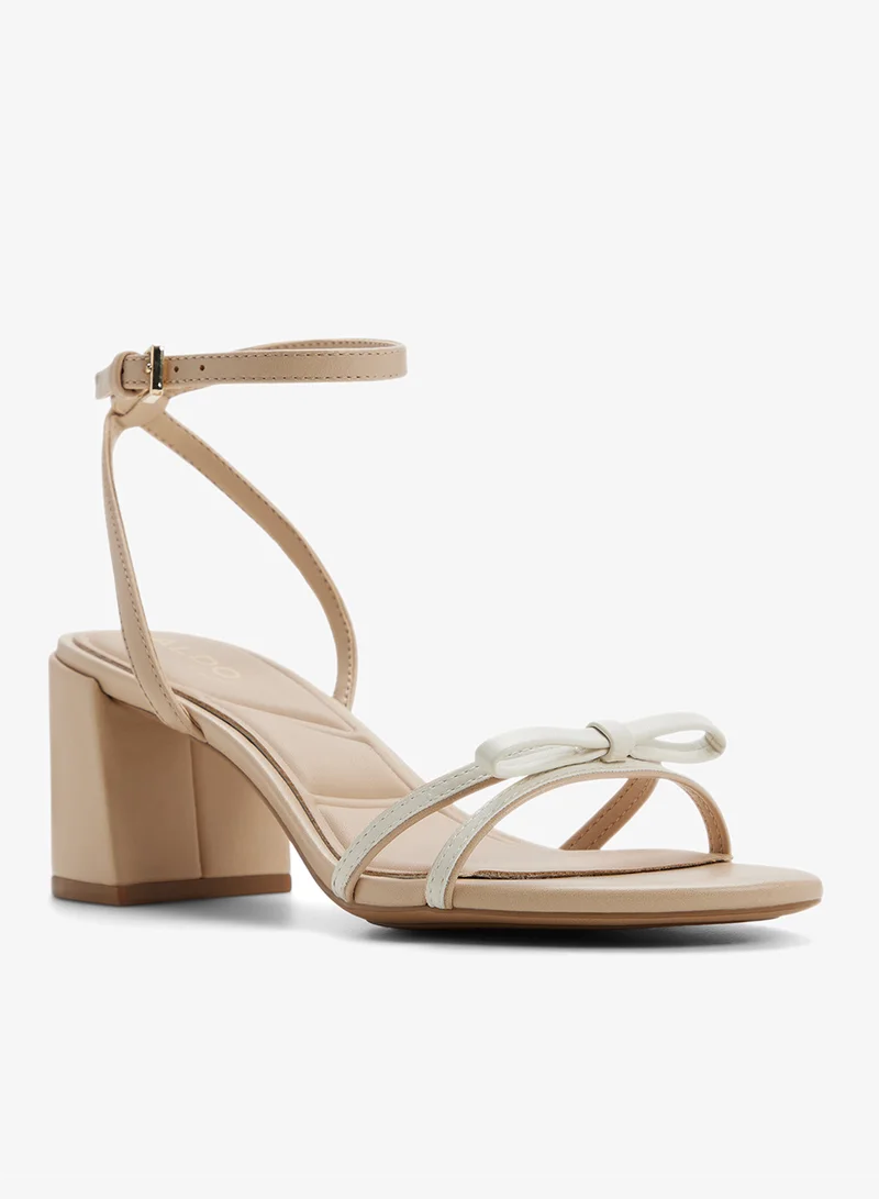 Aldo MEDIUM BEIGE Boula Ankle Strap Heeled Sandals for Women | Best Price UAE