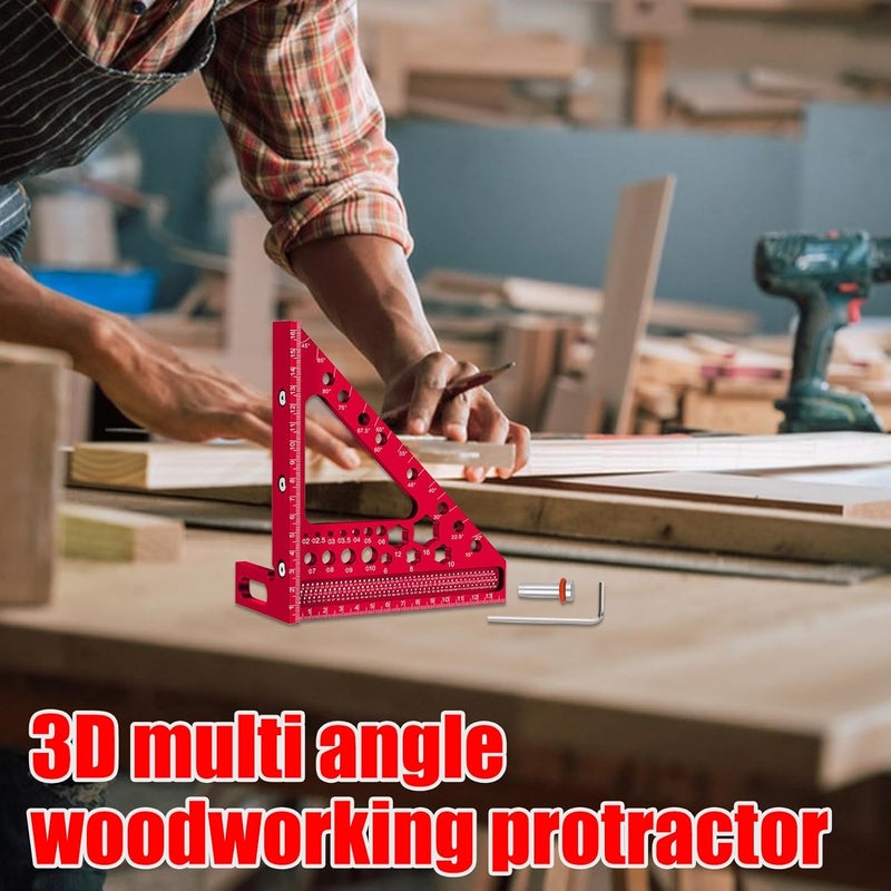 مسطرة قياس ثلاثية الأبعاد متعددة الزوايا لأعمال النجارة الدقيقة - Image 4