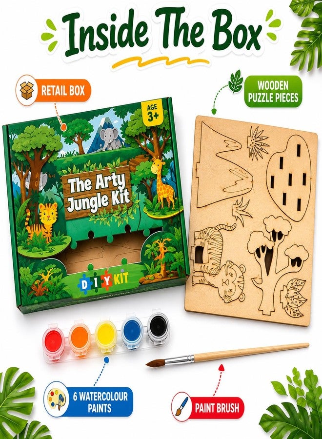 Vedroci The Arty Jungle Kit | DIY Wooden Painting & Assembly Toy for Kids Age 3+ | Educational Craft Activity Set with Paints | Jungle Animals Art & Craft Toy for Boys & Girls (Giraffe Arty Jungle Kit) - Image 5