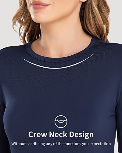 WEERTI Thermal Underwear for Women Long Johns with Fleece Lined Base Layer Women Cold Weather Top Bottom Navy - Image 2