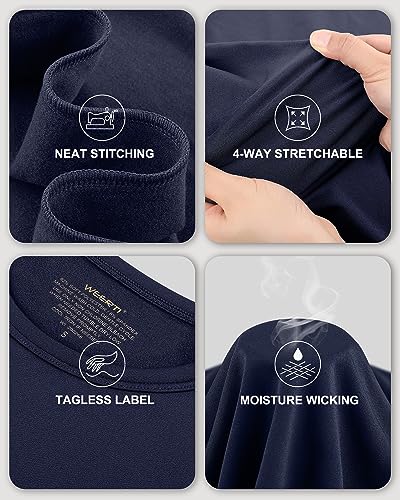 WEERTI Thermal Underwear for Women Long Johns with Fleece Lined Base Layer Women Cold Weather Top Bottom Navy - Image 4