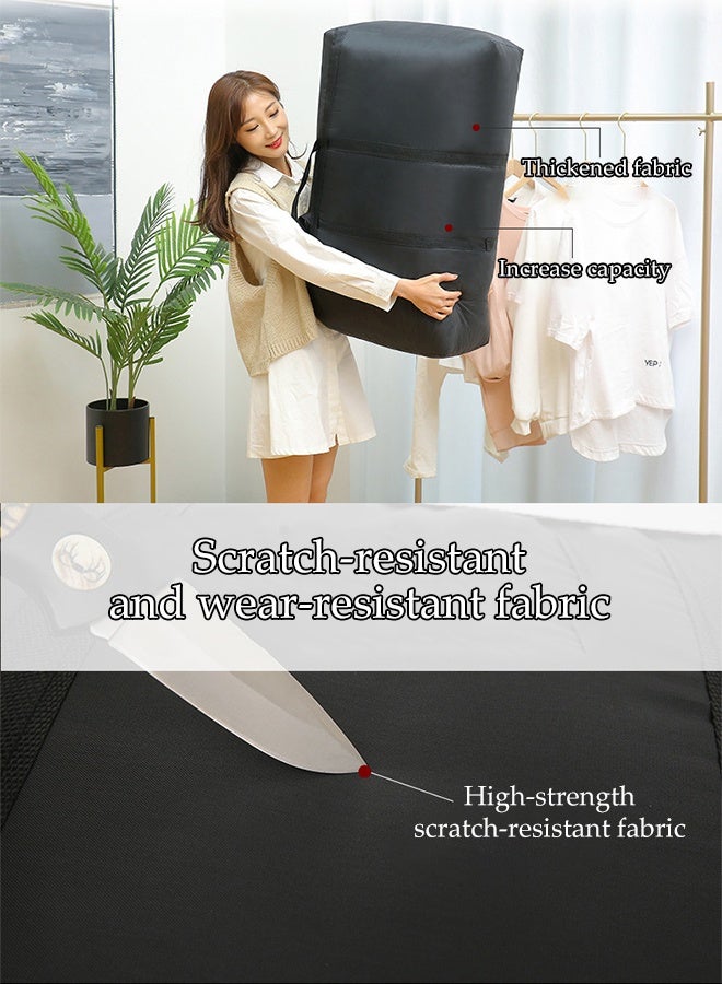 DUNISO 4 Pcs 90 * 58* 25cm Oversized Waterproof Storage Bag With Zips ，Extra Large Oxford Material  Moving Bags  with Carrying Handles，Reusable Big Bag is suitable for Duvet, Laundry, Clothes and Quilt（Black） - Image 4