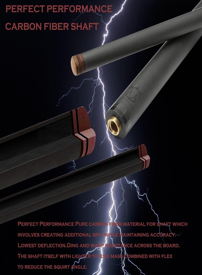 CROWN ME Carbon Fiber Pool Cue Stick 12.8mm Tip Billiard Carbon Fiber cue, 58" Pool Table Sticks, Weight Adjustable Design -18OZ,18.4OZ,19OZ,20OZ - Image 3