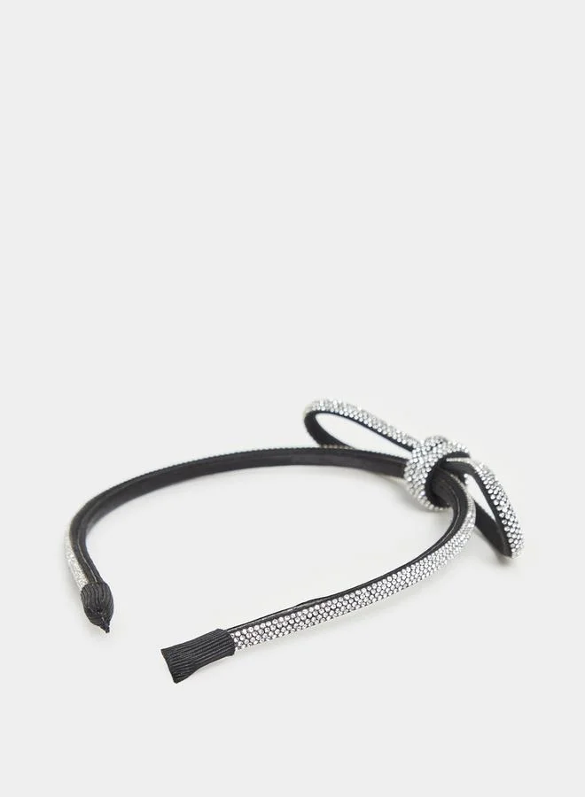 Styli Embellished Bow Accent Headband