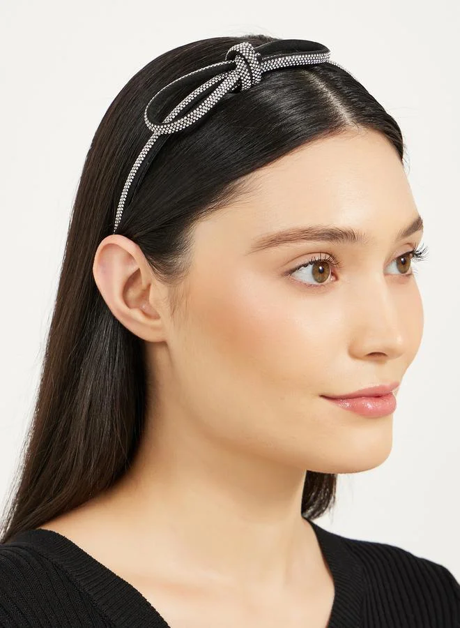 Styli Embellished Bow Accent Headband