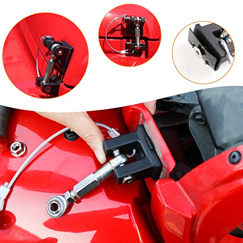 RERPRO JL Hood Latches Lock for 2018-2024 2025 Jeep Wrangler JL 4XE Gladiator JT Aluminum Locking Hood Latch Safety Catch Kit Replacement, Eliminate Hood Flutter, 1 Pair Black with 2 Keys - Image 5
