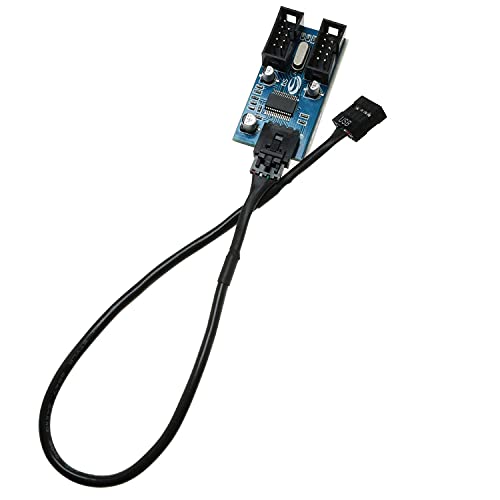 Longdex Motherboard USB 9Pin Header Female 1 to 2 Male Splitter Cable Connector Adapter with 30cm Extension Cable - Image 4