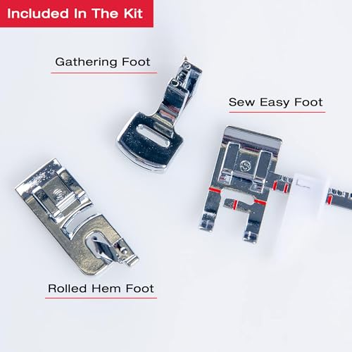 SINGER Garment Presser Feet Kit Ideal for Garment Sewing Alterations and Repairs Includes Gathering Rolled Hem Sew Easy Feet - Image 3
