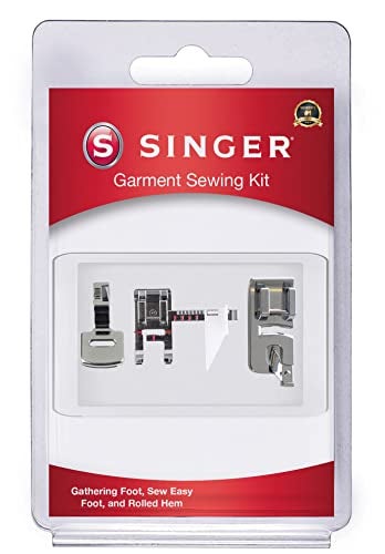 SINGER Garment Presser Feet Kit Ideal for Garment Sewing Alterations and Repairs Includes Gathering Rolled Hem Sew Easy Feet - Image 1