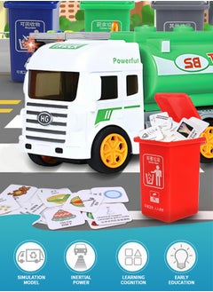 GROIC Garbage Truck Toys, Waste Management Recycling Vehicle Toys, Children's Garbage Sorting Cards, Recyclable Garbage Sorting Inertial Vehicles, Children's Educational Toys  - Image 2