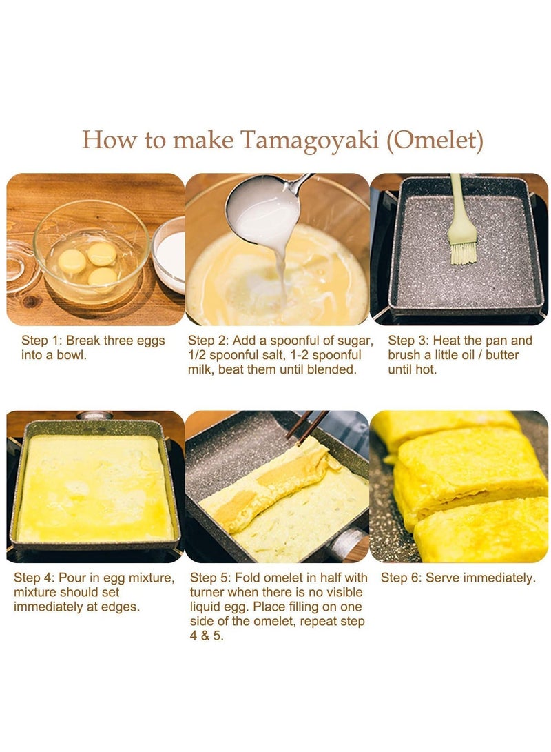 Japanese Omelette Pan Nonstick Tamagoyaki Egg Pan Rectangle Tamago Pan Small Frying Pan for Induction Cooker Electric Furnace  - Image 3