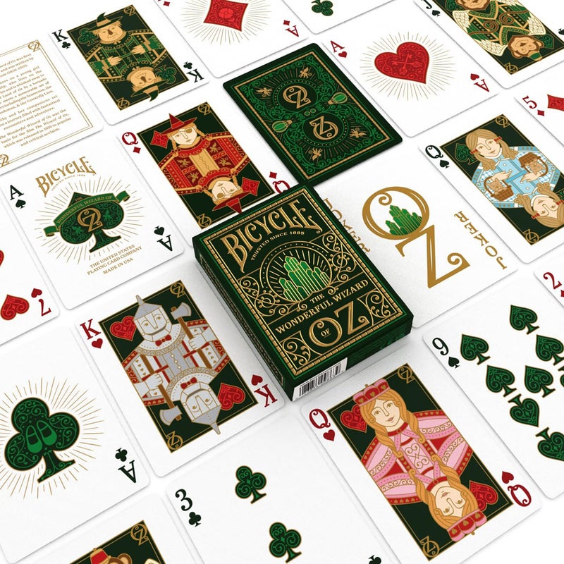 Bicycle Wizard of Oz Playing Cards, Oz Inspired Playing Card Deck, Emerald and Gold, 1 Deck - Image 2